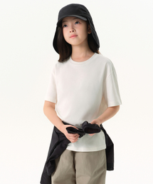 [クールスタンダード] リラックスドクルーネックTシャツ [クリーム]