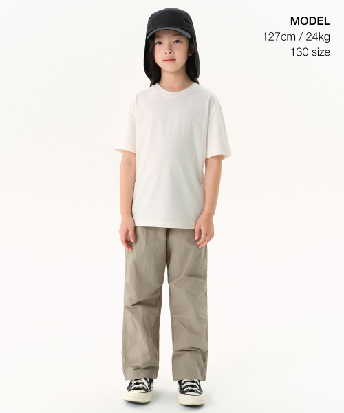 MUSINSA STANDARD KIDS（ムシンサスタンダードキッズ）の「[クールスタンダード] リラックスドクルーネックTシャツ [クリーム]（Tシャツ/カットソー・レディース・その他・140/130/120/160/150/110/100）」の7枚目の写真