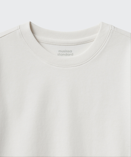 MUSINSA STANDARD KIDS（ムシンサスタンダードキッズ）の「[クールスタンダード] リラックスドクルーネックTシャツ [クリーム]（Tシャツ/カットソー・レディース・その他・140/130/120/160/150/110/100）」の4枚目の写真