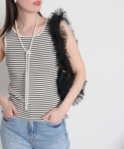 cepo（セポ）の「〈前後2way〉ソウバリニットタンクトップ（タンクトップ・レディース・ダークブラウン/ホワイト系その他/オフホワイト・M）」の16枚目の写真