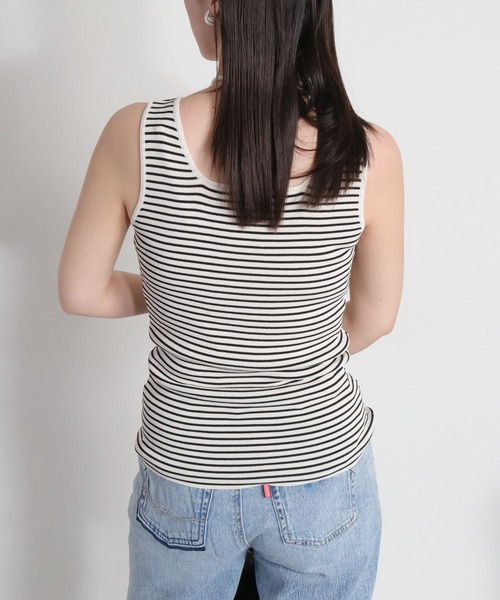 cepo（セポ）の「〈前後2way〉ソウバリニットタンクトップ（タンクトップ・レディース・ダークブラウン/ホワイト系その他/オフホワイト・M）」の14枚目の写真