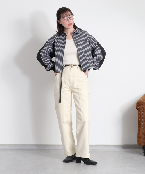 cepo（セポ）の「〈前後2way〉ソウバリニットタンクトップ（タンクトップ・レディース・ダークブラウン/ホワイト系その他/オフホワイト・M）」の4枚目の写真