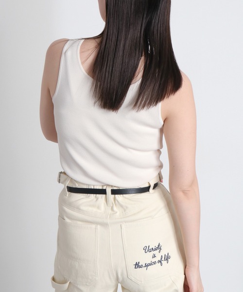 cepo（セポ）の「〈前後2way〉ソウバリニットタンクトップ（タンクトップ・レディース・ダークブラウン/ホワイト系その他/オフホワイト・M）」の7枚目の写真