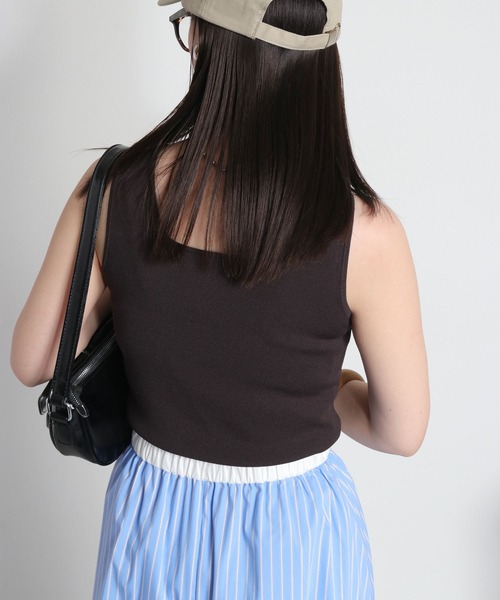 cepo（セポ）の「〈前後2way〉ソウバリニットタンクトップ（タンクトップ・レディース・ダークブラウン/ホワイト系その他/オフホワイト・M）」の20枚目の写真