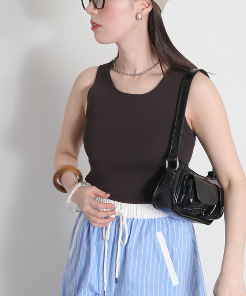 cepo（セポ）の「〈前後2way〉ソウバリニットタンクトップ（タンクトップ・レディース・ダークブラウン/ホワイト系その他/オフホワイト・M）」の22枚目の写真