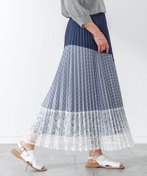 n'OrLABEL | 『異素材プリーツ切替スカート』(スカート)