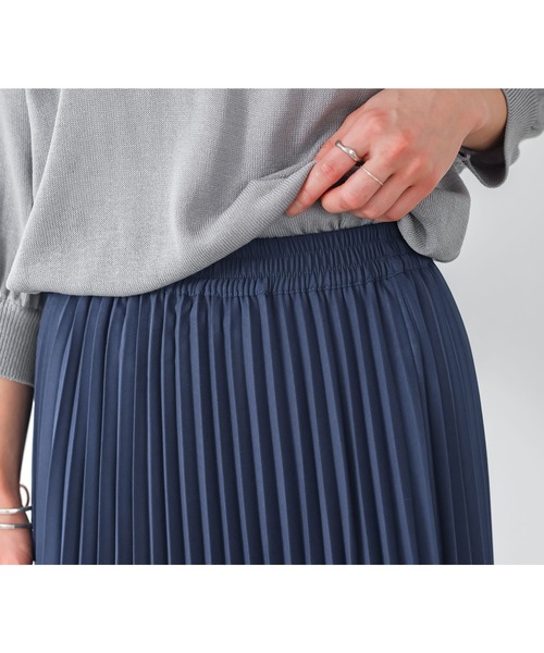 n'OrLABEL（ノアールレーベル）の「『異素材プリーツ切替スカート』（スカート・レディース・ブラック/ネイビー・FREE）」の17枚目の写真