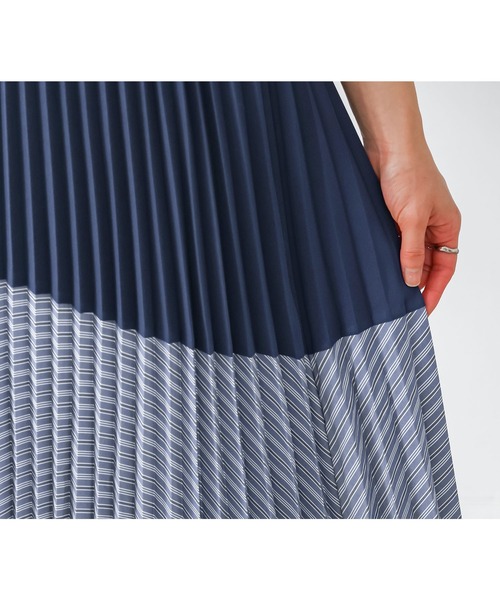 n'OrLABEL（ノアールレーベル）の「『異素材プリーツ切替スカート』（スカート・レディース・ブラック/ネイビー・FREE）」の18枚目の写真