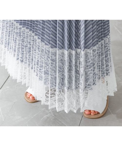 n'OrLABEL（ノアールレーベル）の「『異素材プリーツ切替スカート』（スカート・レディース・ブラック/ネイビー・FREE）」の20枚目の写真