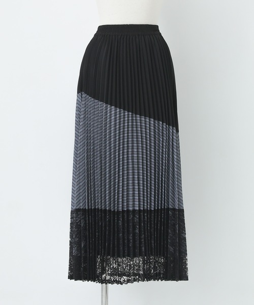 n'OrLABEL（ノアールレーベル）の「『異素材プリーツ切替スカート』（スカート・レディース・ブラック/ネイビー・FREE）」の21枚目の写真