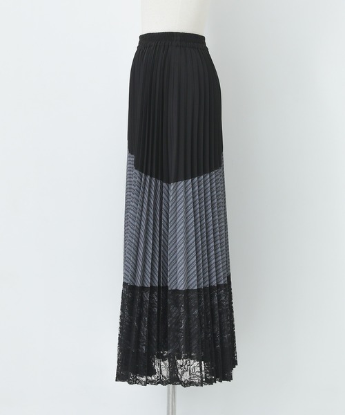 n'OrLABEL（ノアールレーベル）の「『異素材プリーツ切替スカート』（スカート・レディース・ブラック/ネイビー・FREE）」の22枚目の写真