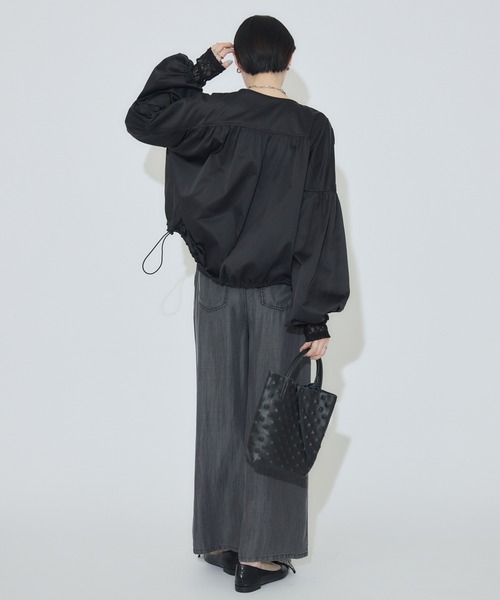 Paradise Picnic（パラダイスピクニック）の「ノーカラードロストブルゾン（ブルゾン・レディース・ベージュ/ブラック・FREE）」の10枚目の写真