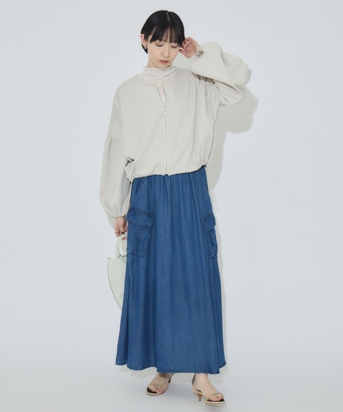 Paradise Picnic（パラダイスピクニック）の「ノーカラードロストブルゾン（ブルゾン・レディース・ベージュ/ブラック・FREE）」の18枚目の写真