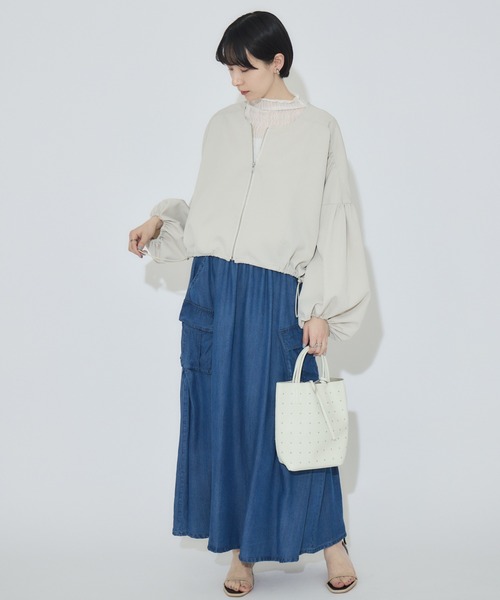 Paradise Picnic（パラダイスピクニック）の「ノーカラードロストブルゾン（ブルゾン・レディース・ベージュ/ブラック・FREE）」の17枚目の写真