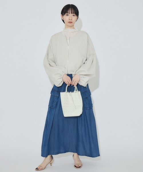 Paradise Picnic（パラダイスピクニック）の「ノーカラードロストブルゾン（ブルゾン・レディース・ベージュ/ブラック・FREE）」の16枚目の写真