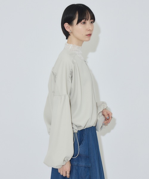 Paradise Picnic（パラダイスピクニック）の「ノーカラードロストブルゾン（ブルゾン・レディース・ベージュ/ブラック・FREE）」の14枚目の写真