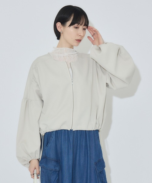 Paradise Picnic（パラダイスピクニック）の「ノーカラードロストブルゾン（ブルゾン・レディース・ベージュ/ブラック・FREE）」の12枚目の写真