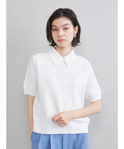 新品未使用タグ付き　Mila Owen フォルムスリーブポロニット　2025 WEB＆一部限定カラー】シアーポロニット(ニット)｜トップス｜Mila Owen