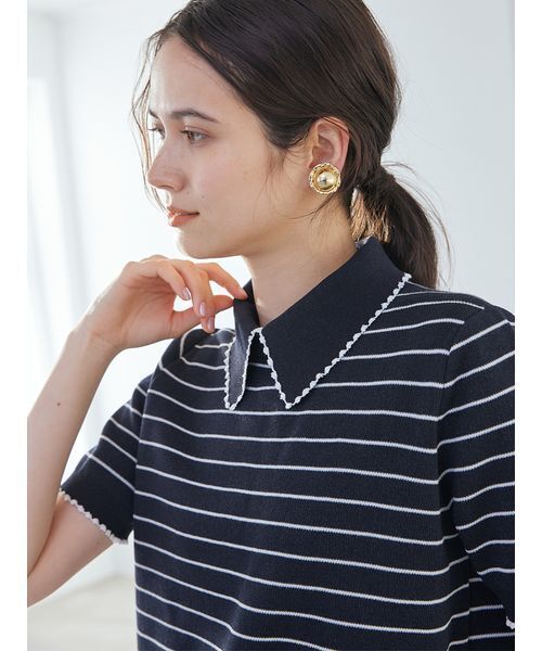 Mila Owen(ミラオーウェン)の「2WAY衿取り外しポロニットプルオーバー(ニット/セーター・レディース・ホワイト/ライトブルー/その他/レッド/ブラック/ネイビー・1/0)」の16枚目の写真