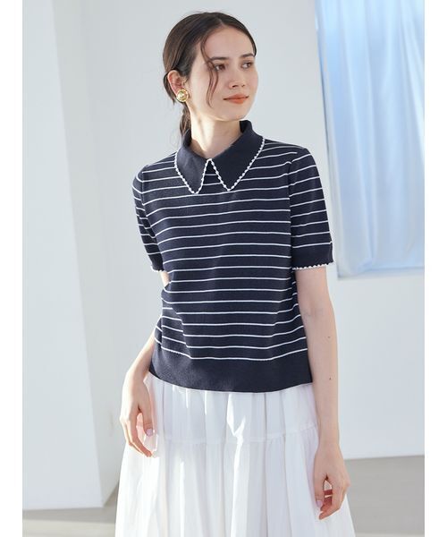 Mila Owen(ミラオーウェン)の「2WAY衿取り外しポロニットプルオーバー(ニット/セーター・レディース・ホワイト/ライトブルー/その他/レッド/ブラック/ネイビー・1/0)」の17枚目の写真