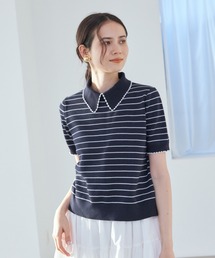 Mila Owen（ミラオーウェン）の「２ＷＡＹ衿取り外しポロニットプルオーバー（ニット/セーター）」