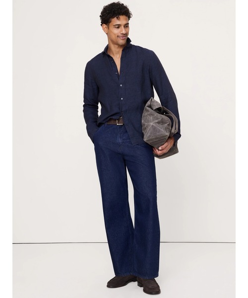 Banana Republic(バナナリパブリック)の「スタンダードフィット リネンシャツ(シャツ/ブラウス・メンズ・ナチュラル/ブラック/ネイビー/ホワイト・XL/L/M/S)」の9枚目の写真