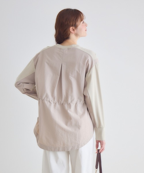 KATHARINE ROSS（キャサリンロス）の「【PILLINI/ピリーニ】ポンチ異素材ドッキングプルオーバー（スウェット・レディース・チャコールグレー/グレイッシュベージュ・FREE）」の19枚目の写真