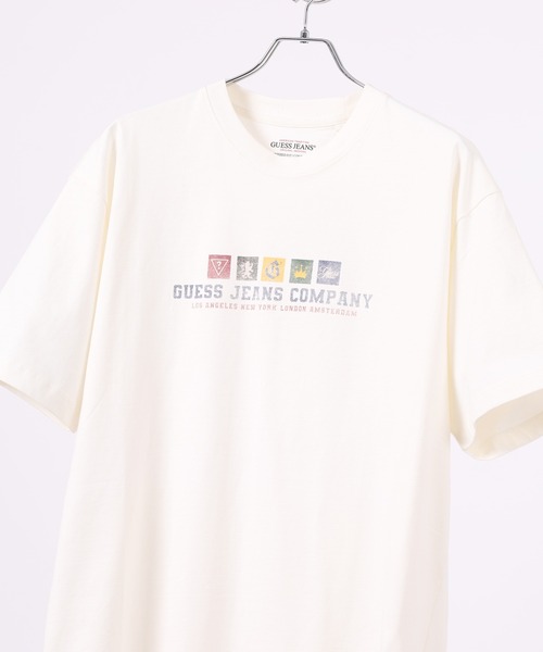 GUESS JEANS(ゲスジーンズ)の「Guess Jeans スクエアロゴ 半袖プリントTシャツ(Tシャツ/カットソー・メンズ・ホワイト/ブラック・XL/S/L/M)」の1枚目の写真