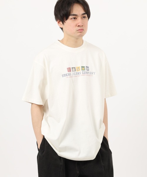 GUESS JEANS(ゲスジーンズ)の「Guess Jeans スクエアロゴ 半袖プリントTシャツ(Tシャツ/カットソー・メンズ・ホワイト/ブラック・XL/S/L/M)」の8枚目の写真