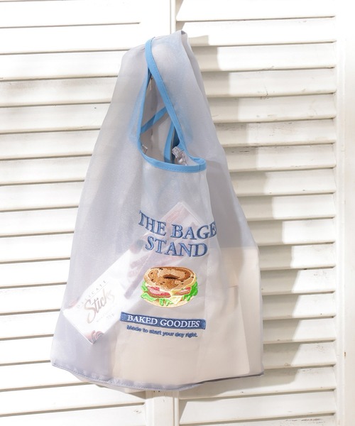 BAYFLOW（ベイフロー）の「[収納袋付き]リトルモカマルシェバッグ(WEB限定)（エコバッグ/サブバッグ・レディース・ライトグレー/ホワイト/ライトブルー・0）」の2枚目の写真