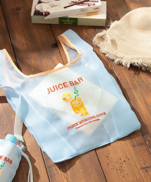 BAYFLOW（ベイフロー）の「[収納袋付き]リトルモカマルシェバッグ(WEB限定)（エコバッグ/サブバッグ・レディース・ライトグレー/ホワイト/ライトブルー・0）」の3枚目の写真