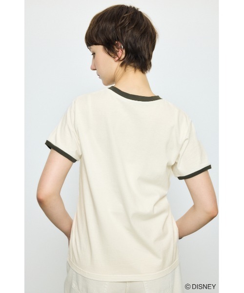 AZUL by moussy(アズールバイマウジー)の「ADプリント半袖リンガーT / MICKEY(Tシャツ/カットソー・レディース・オフホワイト/杢グレー/カーキ・SMALL/MEDIUM)」の6枚目の写真