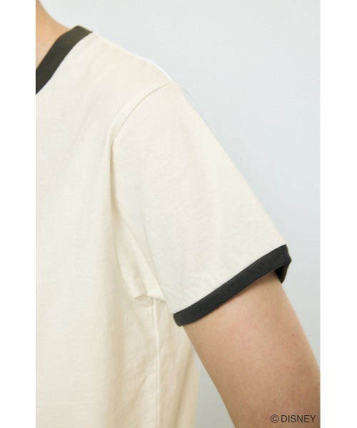 AZUL by moussy(アズールバイマウジー)の「ADプリント半袖リンガーT / MICKEY(Tシャツ/カットソー・レディース・オフホワイト/杢グレー/カーキ・SMALL/MEDIUM)」の9枚目の写真