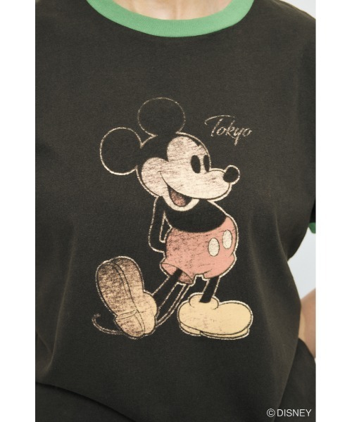 AZUL by moussy(アズールバイマウジー)の「ADプリント半袖リンガーT / MICKEY(Tシャツ/カットソー・レディース・オフホワイト/杢グレー/カーキ・SMALL/MEDIUM)」の16枚目の写真
