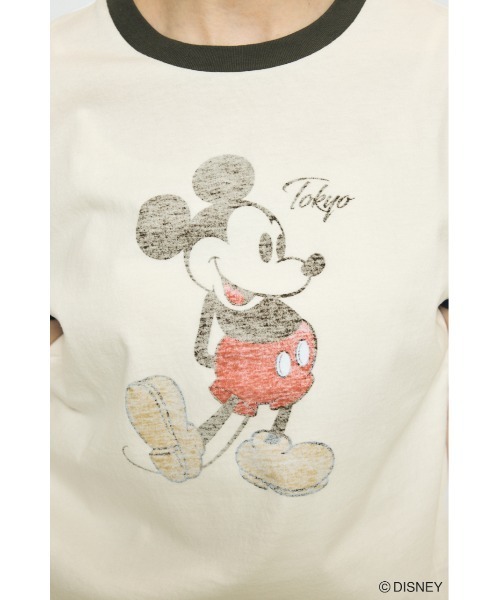 AZUL by moussy(アズールバイマウジー)の「ADプリント半袖リンガーT / MICKEY(Tシャツ/カットソー・レディース・オフホワイト/杢グレー/カーキ・SMALL/MEDIUM)」の10枚目の写真