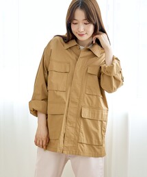 coen（コーエン）の「コットンリップストップ サファリジャケット（ミリタリージャケット）」