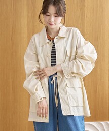 coen（コーエン）の「コットンリップストップ サファリジャケット（ミリタリージャケット）」