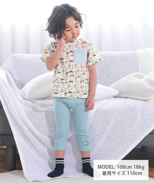 SLAP SLIP（スラップスリップ）の「【スララク/防汚加工/オーガニックコットン】わくわく男の子半袖Tシャツ(80~130cm)（Tシャツ/カットソー・キッズ・ホワイト/グリーン/ホワイト系その他/ベージュ/ネイビー/イエロー/グリーン系その他/ブルー系その他2・80ｃｍ/90cm/110cm/100cm/120cm/130cm）」の17枚目の写真