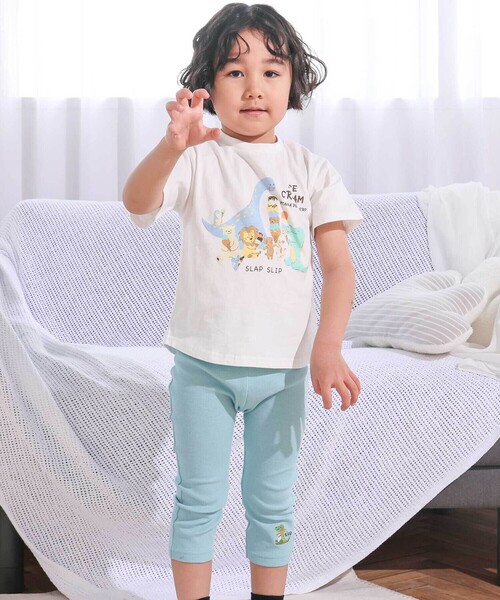 SLAP SLIP（スラップスリップ）の「【スララク/防汚加工/オーガニックコットン】わくわく男の子半袖Tシャツ(80~130cm)（Tシャツ/カットソー・キッズ・ホワイト/グリーン/ホワイト系その他/ベージュ/ネイビー/イエロー/グリーン系その他/ブルー系その他2・80ｃｍ/90cm/110cm/100cm/120cm/130cm）」の22枚目の写真