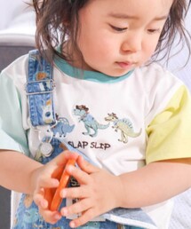 SLAP SLIP（スラップスリップ）の「【スララク 防汚加工 オーガニックコットン】わくわく男の子半袖Tシャツ(80~130cm)（Tシャツ/カットソー）」