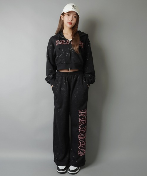 SPINNS（スピンズ）の「ラメ入り裏毛スウェットパンツ/セットアップ対応（スウェットパンツ・レディース・ネイビー/オフホワイト/グレー/ブラック・ONESIZE）」の10枚目の写真