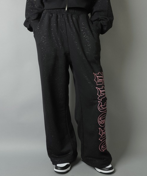 SPINNS（スピンズ）の「ラメ入り裏毛スウェットパンツ/セットアップ対応（スウェットパンツ・レディース・ネイビー/オフホワイト/グレー/ブラック・ONESIZE）」の5枚目の写真