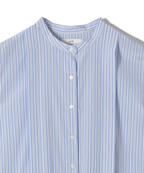 SHIPS（シップス）の「【WEB限定】〈手洗い可能〉ストライプ サイド タック ワンピース（ワンピース・レディース・ブラウン/ネイビー/ライトブルー・ONE SIZE）」の17枚目の写真