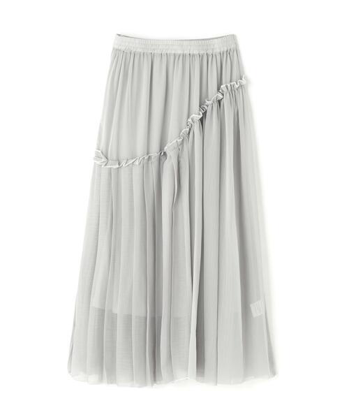 AULA AILA(アウラアイラ)の「AULA AILA/アウラアイラ/別注シアータイヤードスカート(スカート・レディース・その他24/グレー/ブラック・0)」の2枚目の写真