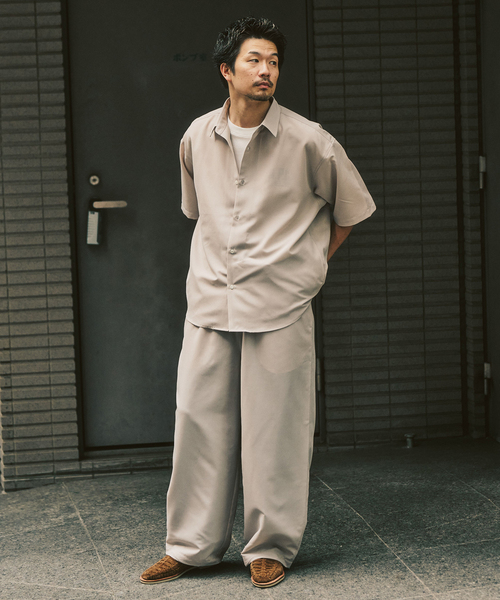 417 EDIFICE（フォーワンセブンエディフィス）の「"WEB限定" 2点セット オーバーシャツサイクルセットアップ（シャツ/ブラウス・メンズ・ネイビー/ブラック/ベージュ/チャコールグレー・X-LARGE/LARGE/MEDIUM）」の6枚目の写真