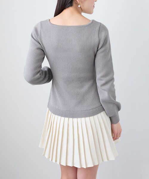 MAJESTIC LEGON（マジェスティックレゴン）の「レイヤードライクプリーツニットワンピ（ワンピース・レディース・ベージュ/グレー/ブラック・MEDIUM）」の21枚目の写真