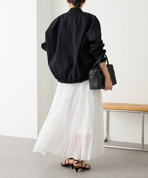RIVE DROITE（リヴドロワ）の「予約【着映え】チュールティアードスカート（スカート・レディース・ブラック/オフホワイト・38/36）」の5枚目の写真
