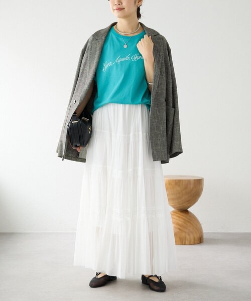 RIVE DROITE（リヴドロワ）の「予約【着映え】チュールティアードスカート（スカート・レディース・ブラック/オフホワイト・38/36）」の10枚目の写真