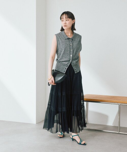 RIVE DROITE（リヴドロワ）の「予約【着映え】チュールティアードスカート（スカート・レディース・ブラック/オフホワイト・38/36）」の21枚目の写真