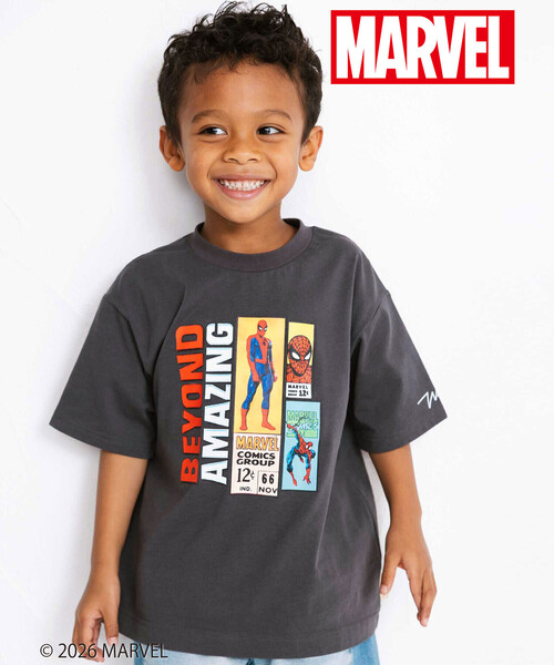 WASK(ワスク)の「【スパイダーマン】コミックプリントBIGTシャツ(Tシャツ/カットソー・キッズ・ブルー/グレー・150cm/160cm/140cm/130cm)」の2枚目の写真
